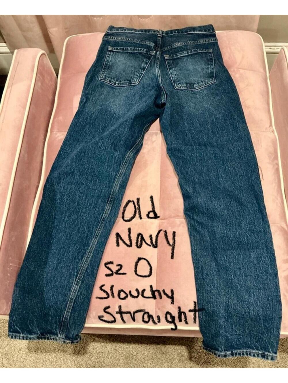Old Navy sz 0 slouchy straight jeans - Picture 2 of 2